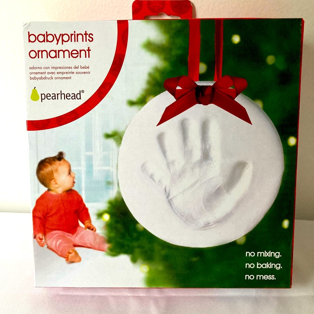 Pearhead BABYPRINTS ORNAMENT Kit. Handprint or footprint. No-Bake DIY. NEW